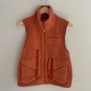 Outdoor Voices Primo Fleece Cargo Zip Up Vest Orange Small